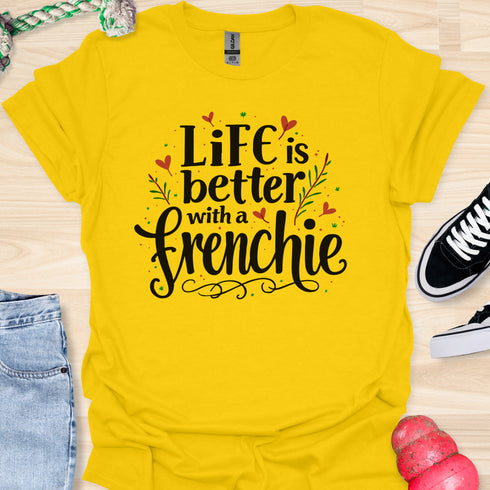 Life is better with a frenchie - V1 - Elegant Swish T-Shirt